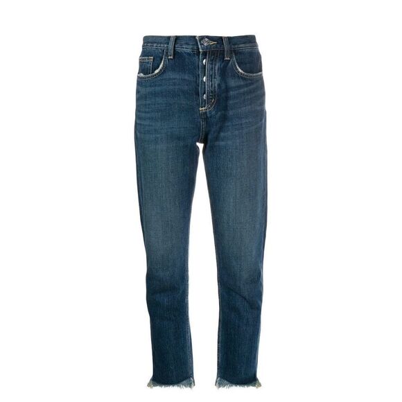 Current Elliott The Exposed Fly Vintage Crop Jean Fray Hem in Bermuda - Picture 11 of 12